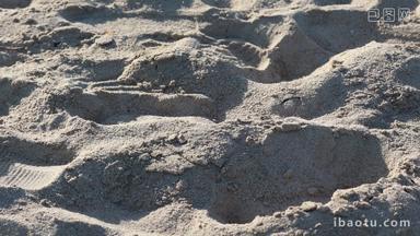 阳光下的沙滩沙子空镜实拍4k